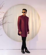Wine Noir Achkan Set