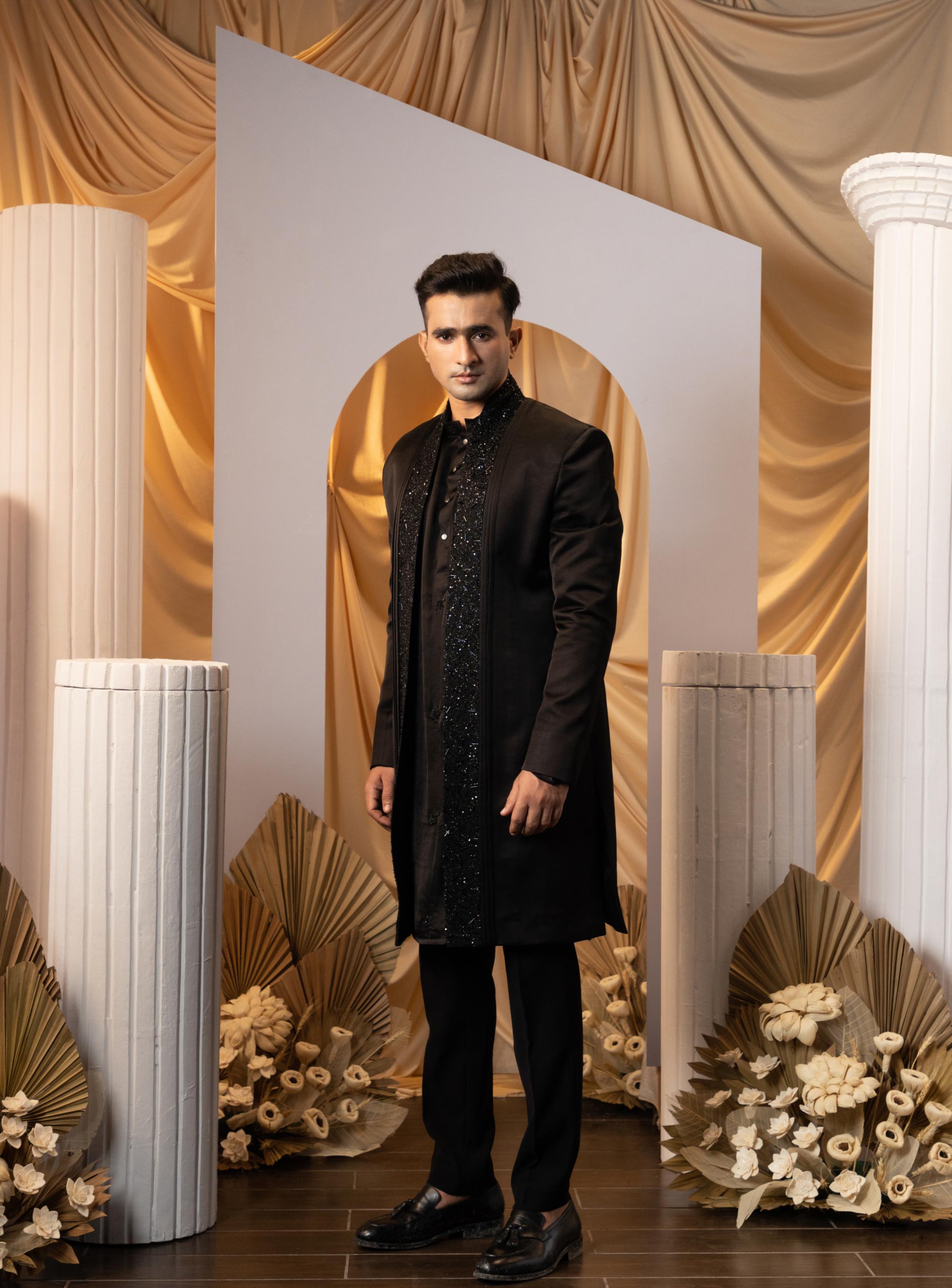 Noir Eclat Achkan Set