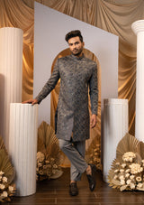 Graphite Glist Achkan Set