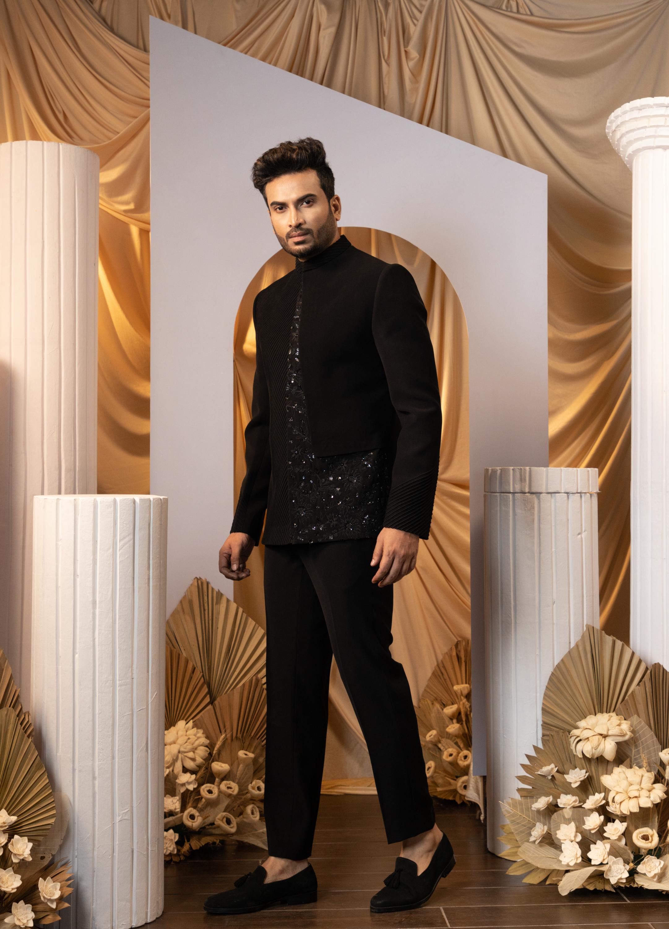 Charcoal Whisper Bandhgala Set